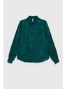 Moodo Zelená košeľa s čipkou na manžetách a golieri Moodo