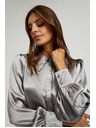 Moodo Strieborná košeľa s naberanými rukávmi Moodo