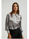 Moodo Strieborná košeľa s naberanými rukávmi Moodo
