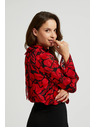 Moodo Čierna košeľa Moodo s kvetinovým vzorom a širokými rukávmi