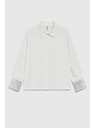 Moodo Biela košeľa s flitrami na manžetách Moodo