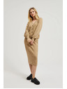 Moodo Úpletová midi sukňa béžová Moodo