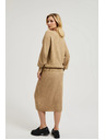 Moodo Úpletová midi sukňa béžová Moodo