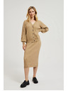 Moodo Úpletová midi sukňa béžová Moodo