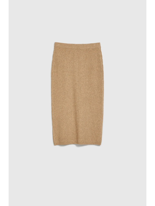Moodo Úpletová midi sukňa béžová Moodo