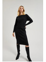 Moodo Pletená čierna ceruzková sukňa Moodo