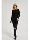Moodo Pletená čierna ceruzková sukňa Moodo