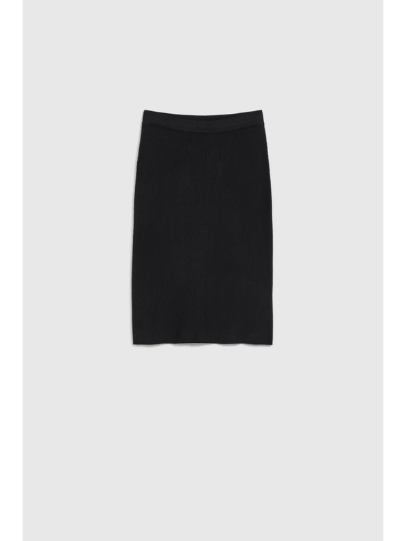 Moodo Pletená čierna ceruzková sukňa Moodo