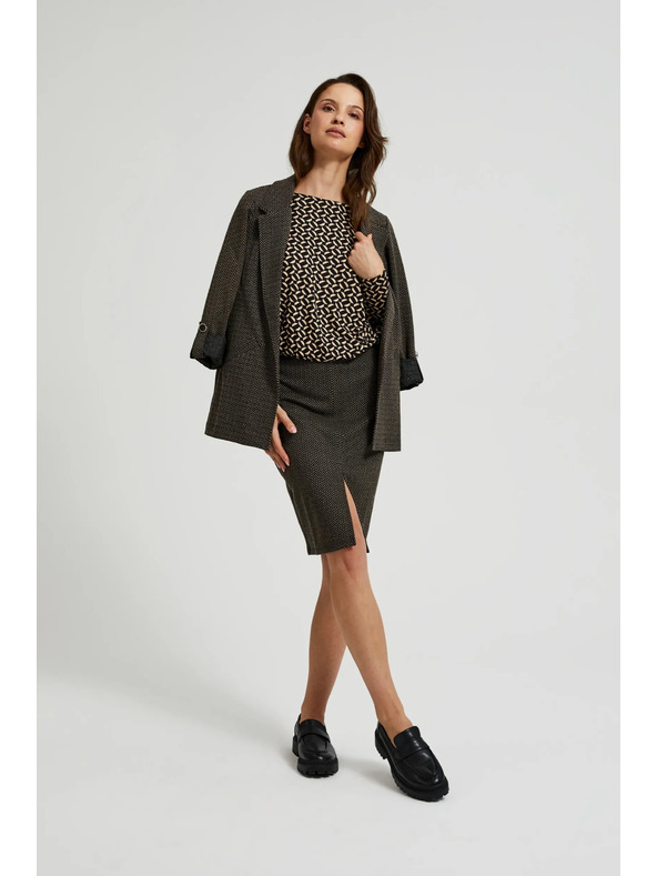 Moodo Ceruzková sukňa s metalickou niťou čierna Moodo