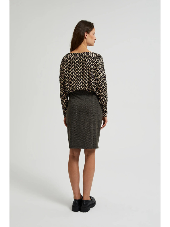 Moodo Ceruzková sukňa s metalickou niťou čierna Moodo