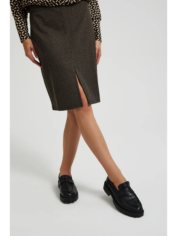 Moodo Ceruzková sukňa s metalickou niťou čierna Moodo
