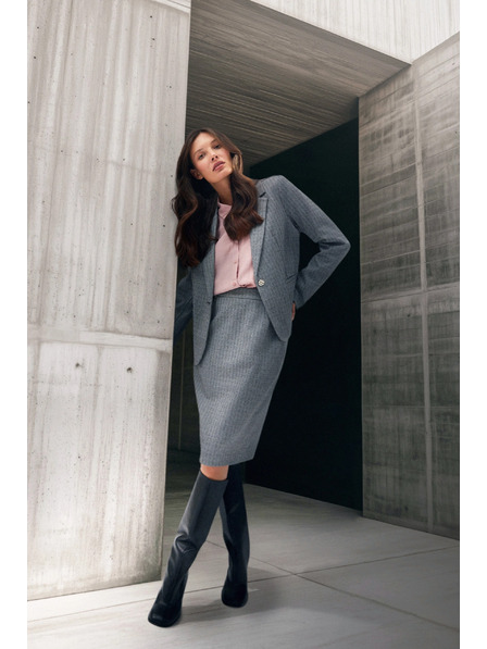 Moodo Elegantná ceruzková sukňa sivá Moodo