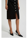 Moodo Tužková sukňa s ozdobnými gombíkmi čierna Moodo
