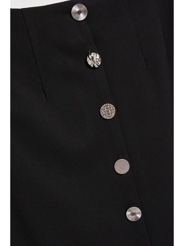 Moodo Tužková sukňa s ozdobnými gombíkmi čierna Moodo