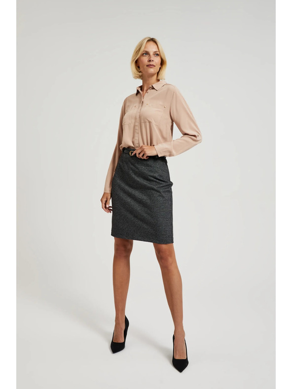 Moodo Ceruzková sukňa pred kolená sivá Moodo