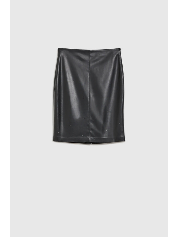 Moodo Voskovaná ceruzková sukňa čierna Moodo