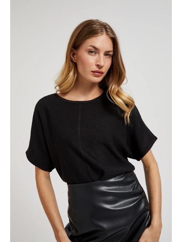 Moodo Ceruzková sukňa z ekokože čierna Moodo