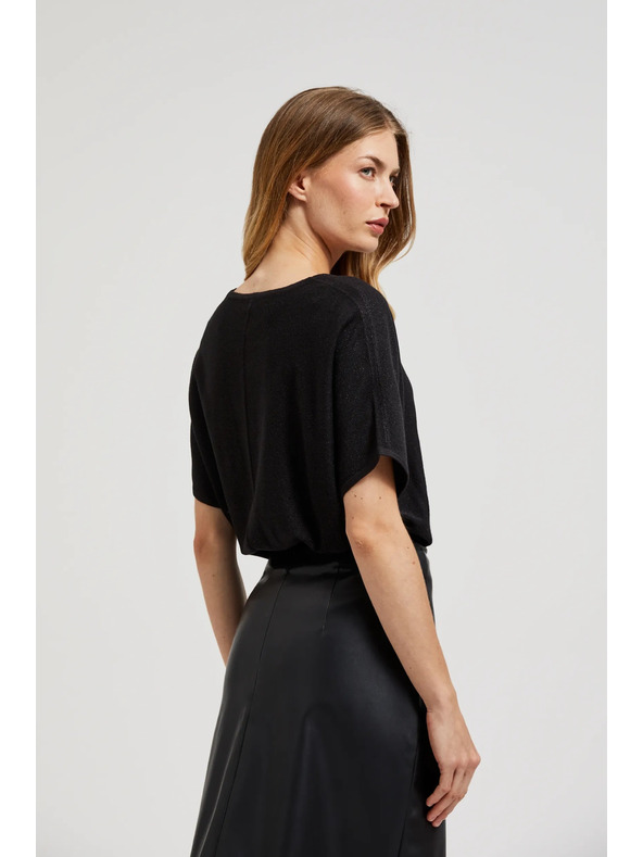 Moodo Ceruzková sukňa z ekokože čierna Moodo