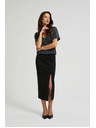 Moodo Midi sukňa s rozparkom čierna Moodo