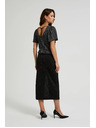 Moodo Midi sukňa s rozparkom čierna Moodo