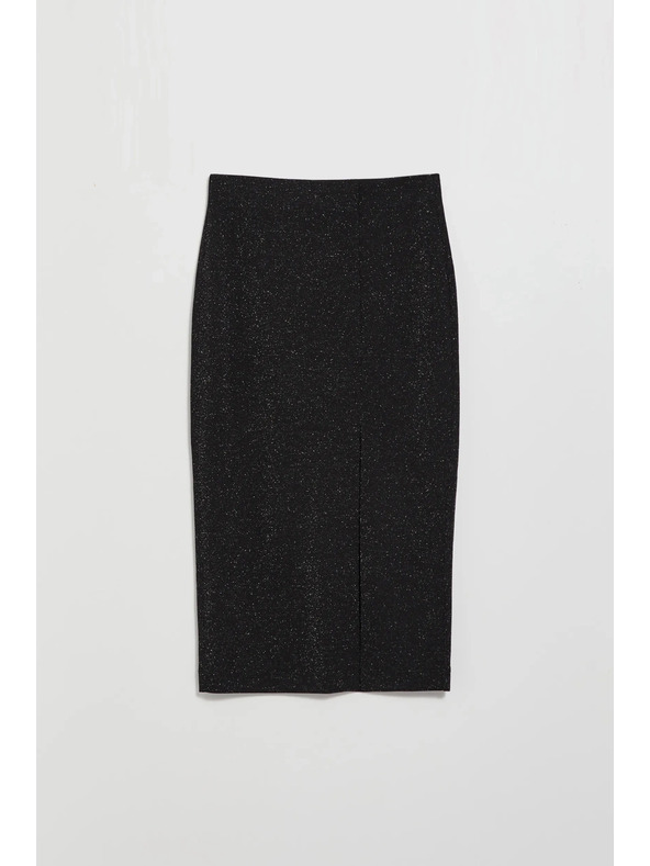 Moodo Midi sukňa s rozparkom čierna Moodo