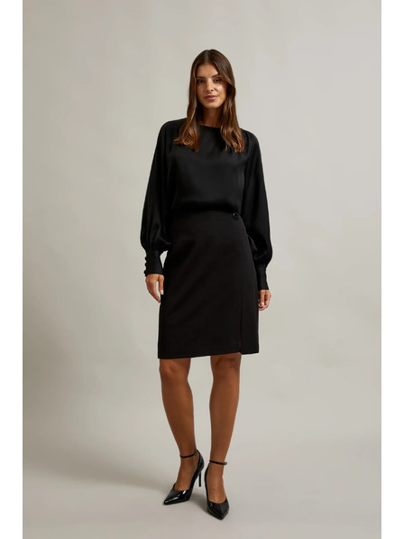 Moodo Ceruzková sukňa s ozdobným gombíkom čierna Moodo