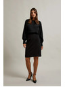 Moodo Ceruzková sukňa s ozdobným gombíkom čierna Moodo