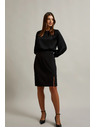 Moodo Ceruzková sukňa s ozdobným gombíkom čierna Moodo
