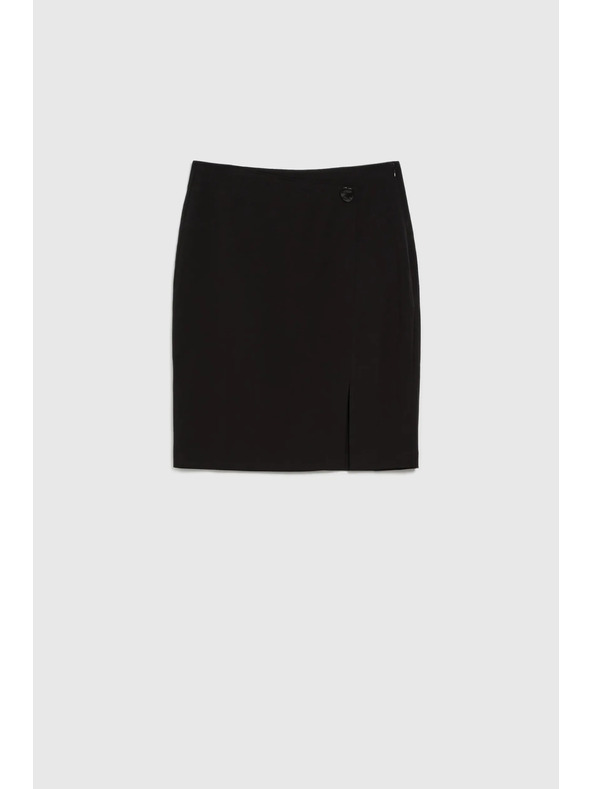 Moodo Ceruzková sukňa s ozdobným gombíkom čierna Moodo