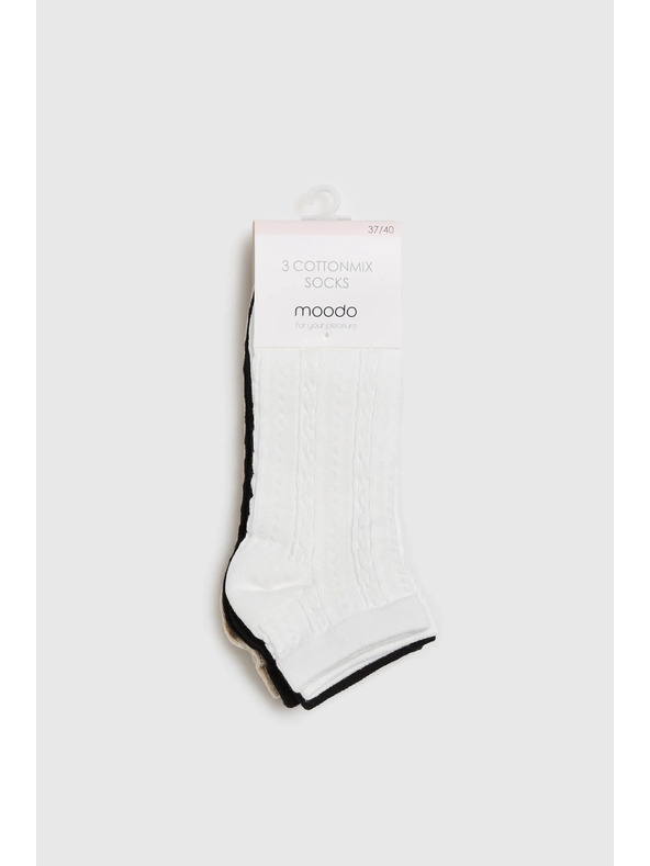 Moodo 3x balenie ponožiek čierny biely béžový Moodo