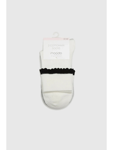 Moodo 2x balenie dlhých ponožiek sivá biela Moodo