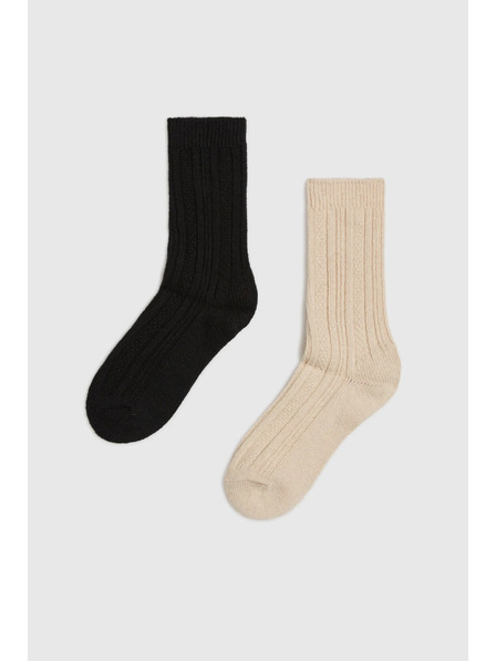 Moodo 2x balenie dlhých ponožiek čierna béžová Moodo