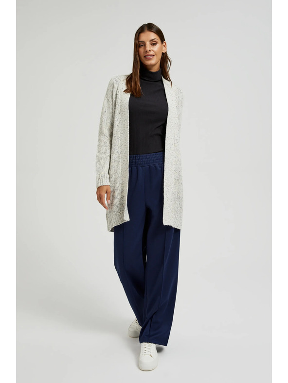 Moodo Béžový kardigan dĺžky po polovicu stehna Moodo