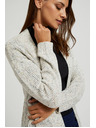 Moodo Béžový kardigan dĺžky po polovicu stehna Moodo