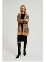 Moodo Béžový kardigan s dlhými rukávmi so zvieracím vzorom Moodo