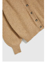 Moodo Béžový kardigan na gombíky s nafúknutými rukávmi Moodo