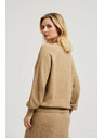 Moodo Béžový kardigan na gombíky s nafúknutými rukávmi Moodo