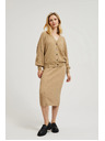 Moodo Béžový kardigan na gombíky s nafúknutými rukávmi Moodo