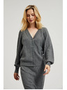 Moodo Sivý kardigan na gombíky s nafúknutými rukávmi Moodo