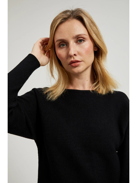 Moodo Čierny sveter strih netopier Moodo