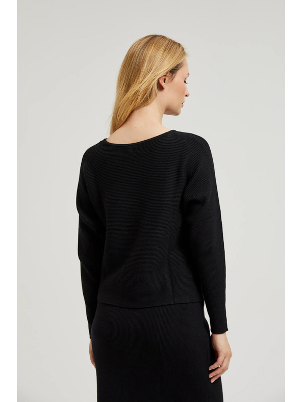 Moodo Čierny sveter strih netopier Moodo