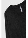 Moodo Sveter s dlhými rukávmi zdobený metalickou niťou čierny Moodo