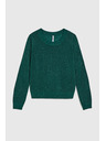 Moodo Sveter s dlhými rukávmi zdobený metalickou niťou zelený Moodo
