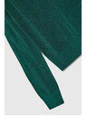 Moodo Sveter s dlhými rukávmi zdobený metalickou niťou zelený Moodo