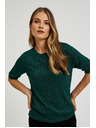 Moodo Viskózový sveter s metalickým vláknom zelený Moodo