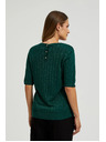 Moodo Viskózový sveter s metalickým vláknom zelený Moodo