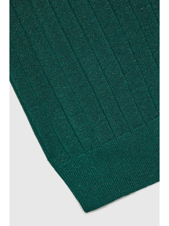 Moodo Viskózový sveter s metalickým vláknom zelený Moodo