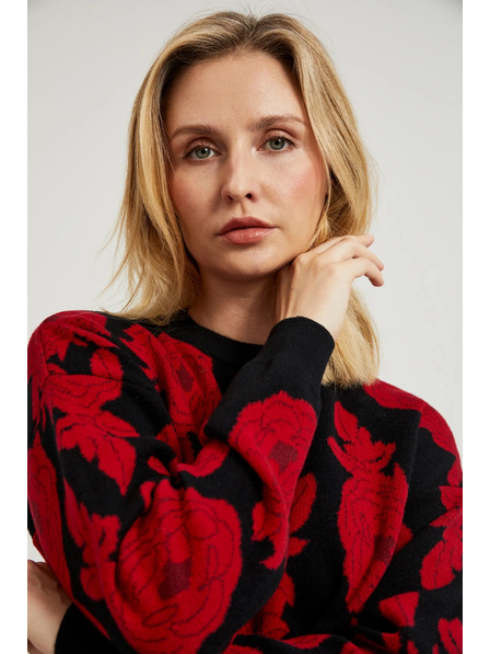 Moodo Čierny sveter s potlačou Moodo