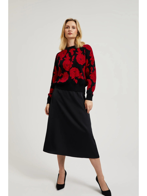 Moodo Čierny sveter s potlačou Moodo