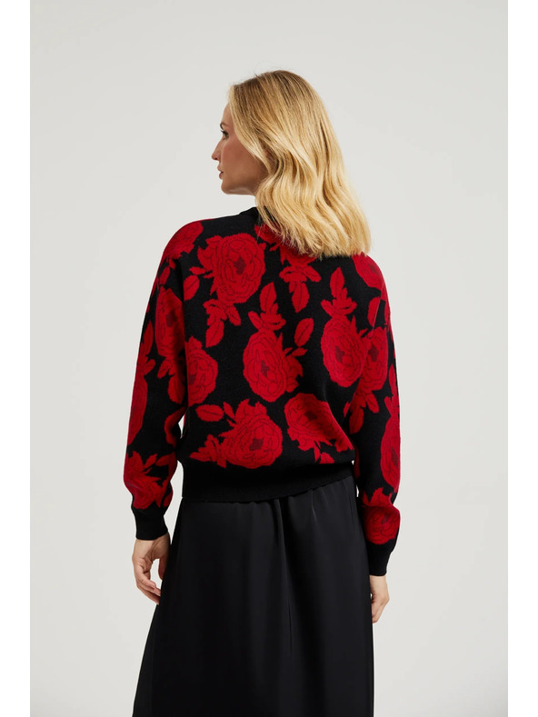 Moodo Čierny sveter s potlačou Moodo